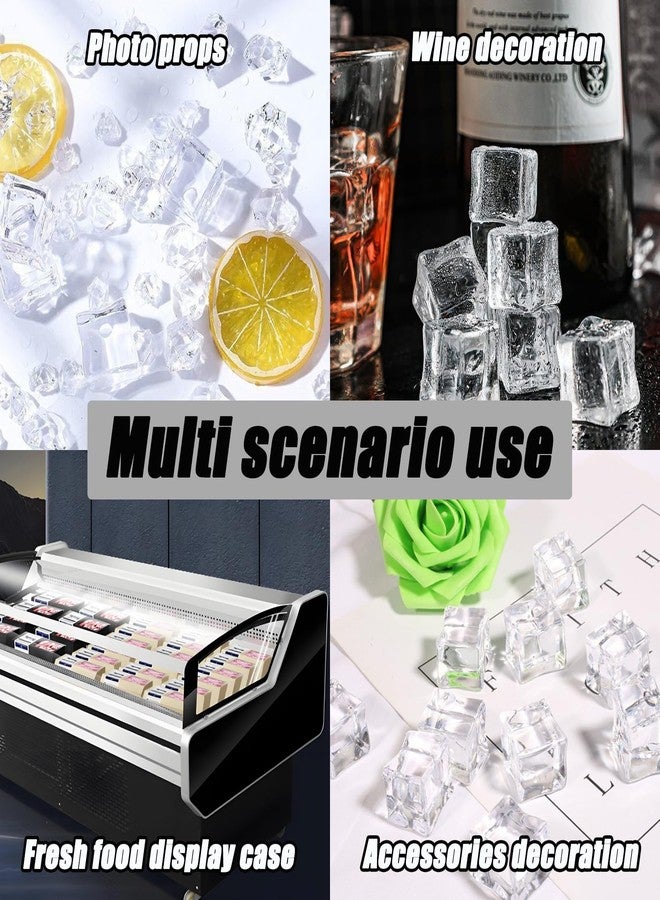 Wuyituart 100 Pcs 0.7" Fake Ice Cubes Reusable Acrylic Ice Cubes for Vase Fillers Decoration - Image 4